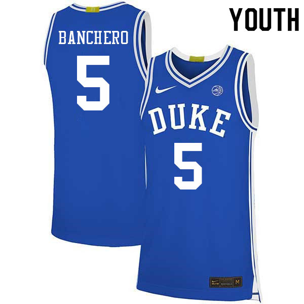 Youth #5 Paolo Banchero Duke Blue Devils College Basketball Jerseys Sale-Blue
